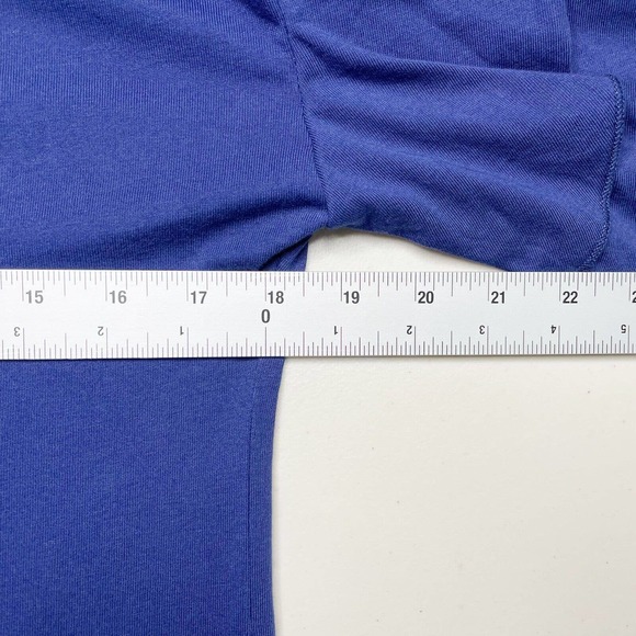 United Colors of Benetton Ruffled Top Blue Solid Size XS 100% Cotton NWT - Picture 9 of 10